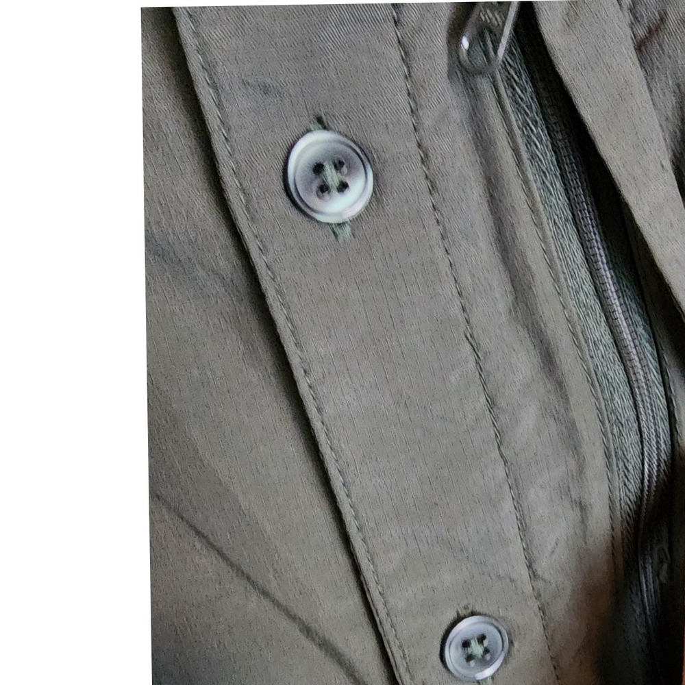 Hi-Tec Mens Nylon Utility Hiking Shirt Olive Green Roll Tab Sleeve‎ Size M - Picture 4 of 7